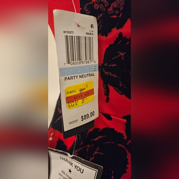 City Studio Juniors Black & Red A-Line Dress - Picture 4 of 6